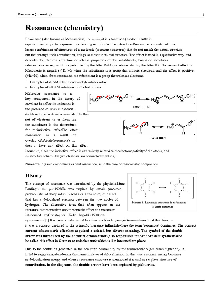 Understanding Resonance in Chemistry | PDF | Condensed Matter Physics ...