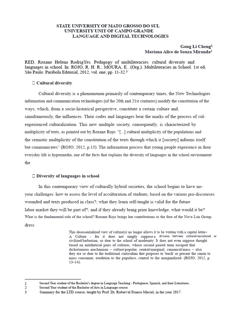 Multiliteracies and Cultural Diversity in Education | PDF | Human ...