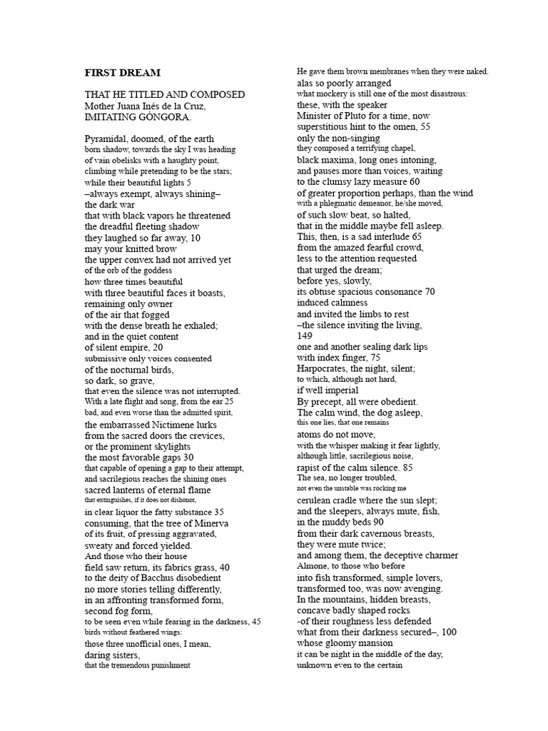 Sister Juana Inés. FIRST DREAM. PDF