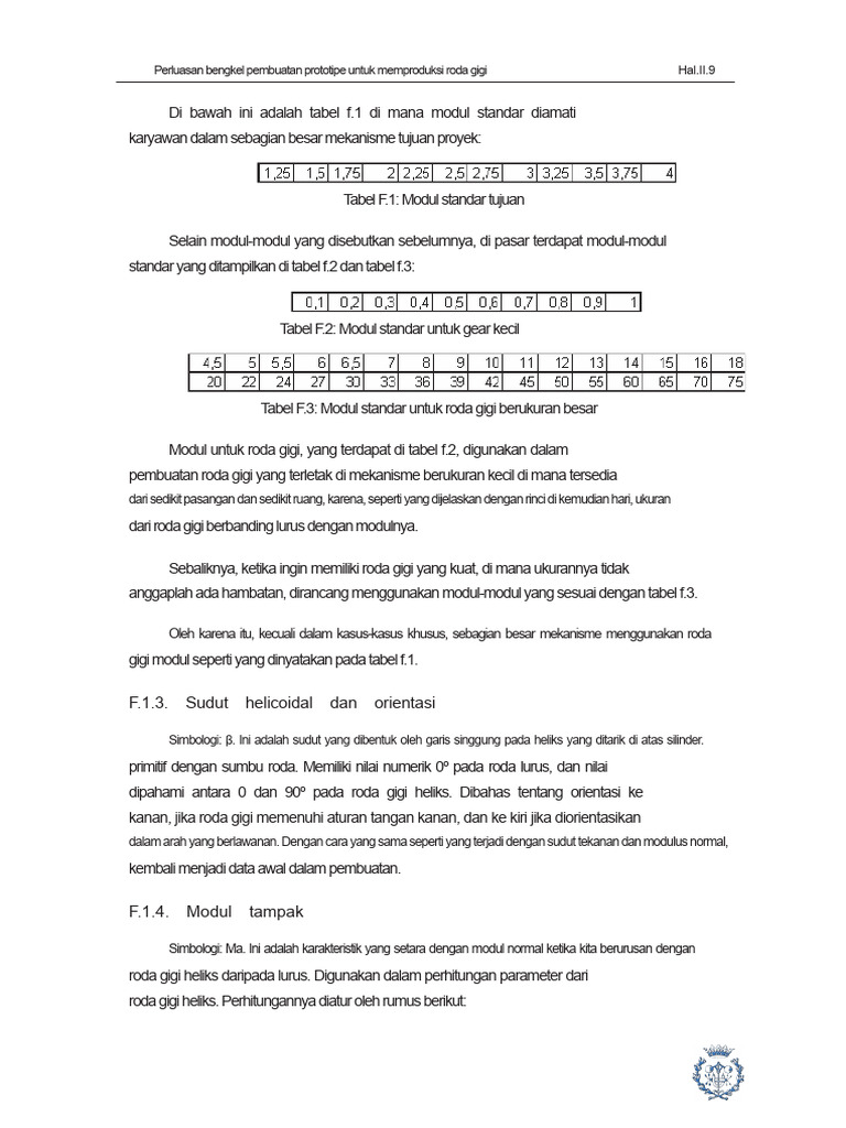 Tabel Modul Standar Roda Gigi | PDF