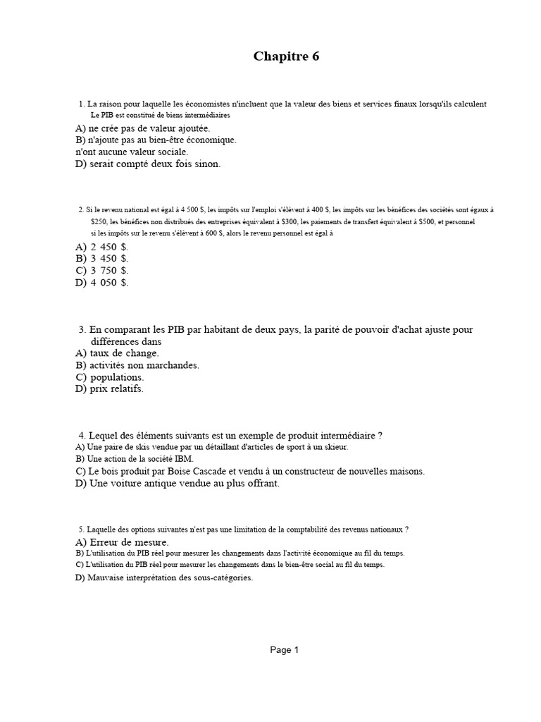 Comprendre le PIB et le RNB en économie | PDF | Produit intérieur brut ...