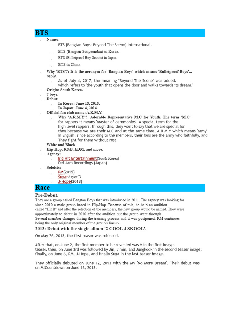 BTS: Definition and Origins Explained | PDF | Popular Music | Pop Music