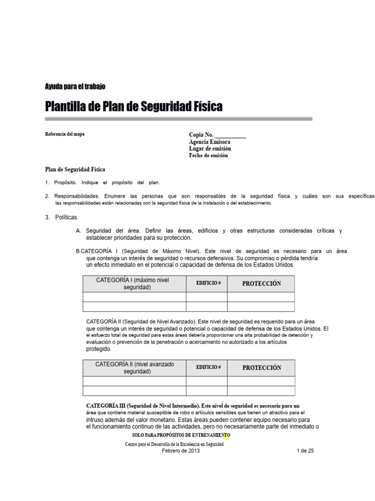 Plan de Seguridad Física Detallado | PDF | La seguridad informática ...