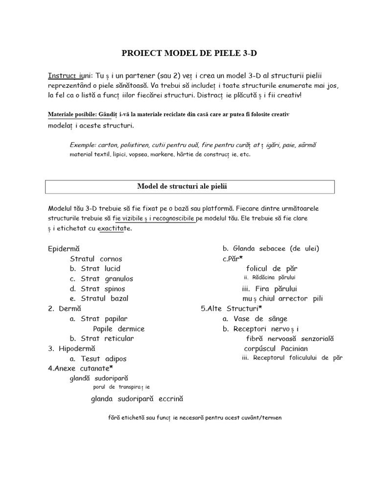 Proiect Model de Piele | PDF
