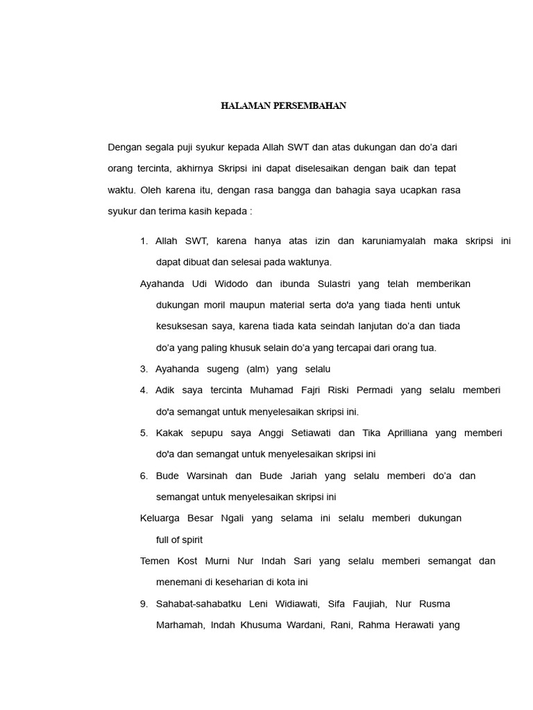 Kata Persembahan Skripsi | PDF