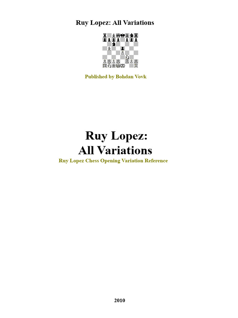 Ruy Lopez Chess Opening Variations | PDF | Chess | Chess Theory