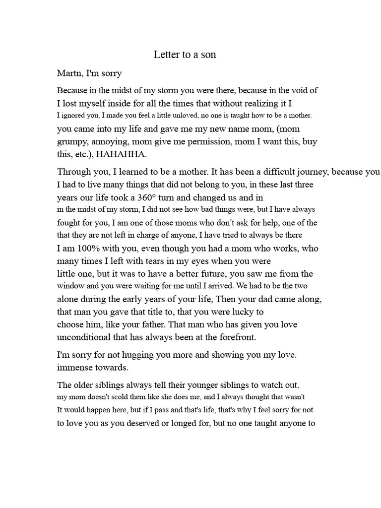 Letter To A Son | PDF