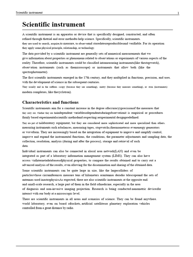 Definition of Scientific Instruments | PDF | Science | Observation