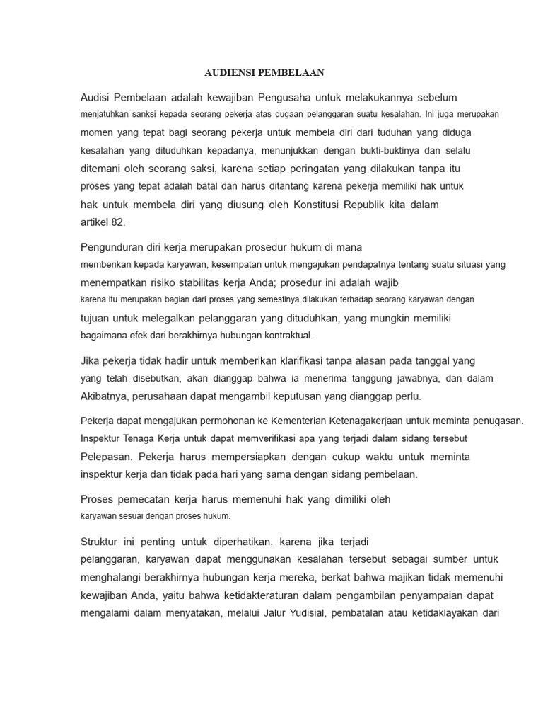 Proses dan Surat Pemecatan Karyawan | PDF