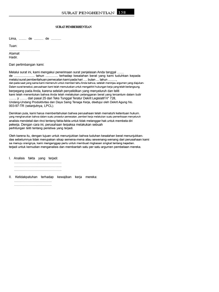 Surat Pemecatan | PDF