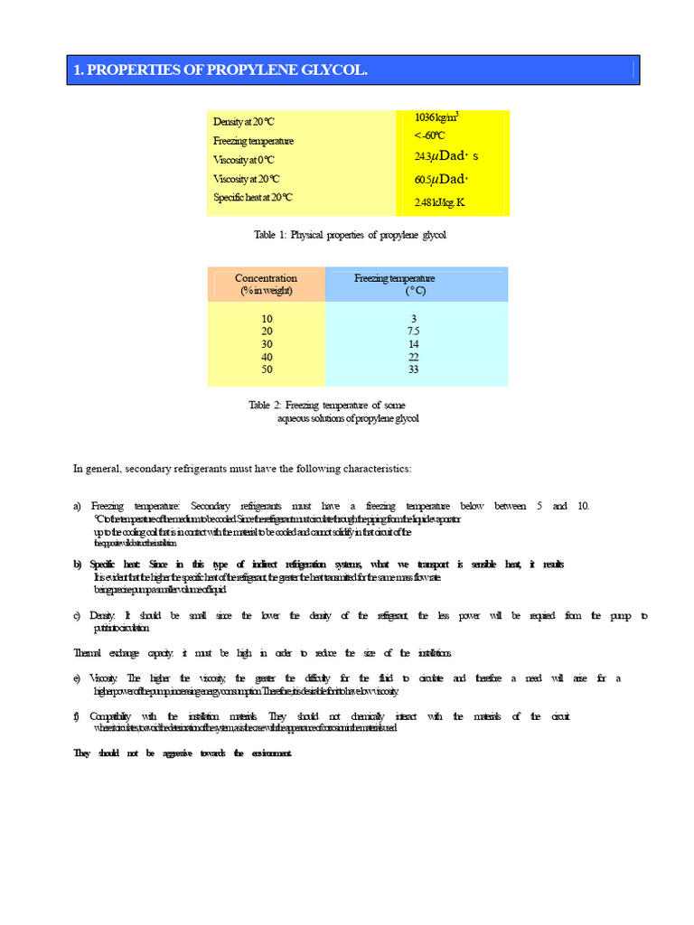 Properties and Uses of Propylene Glycol | PDF | Physical Chemistry | Temperature