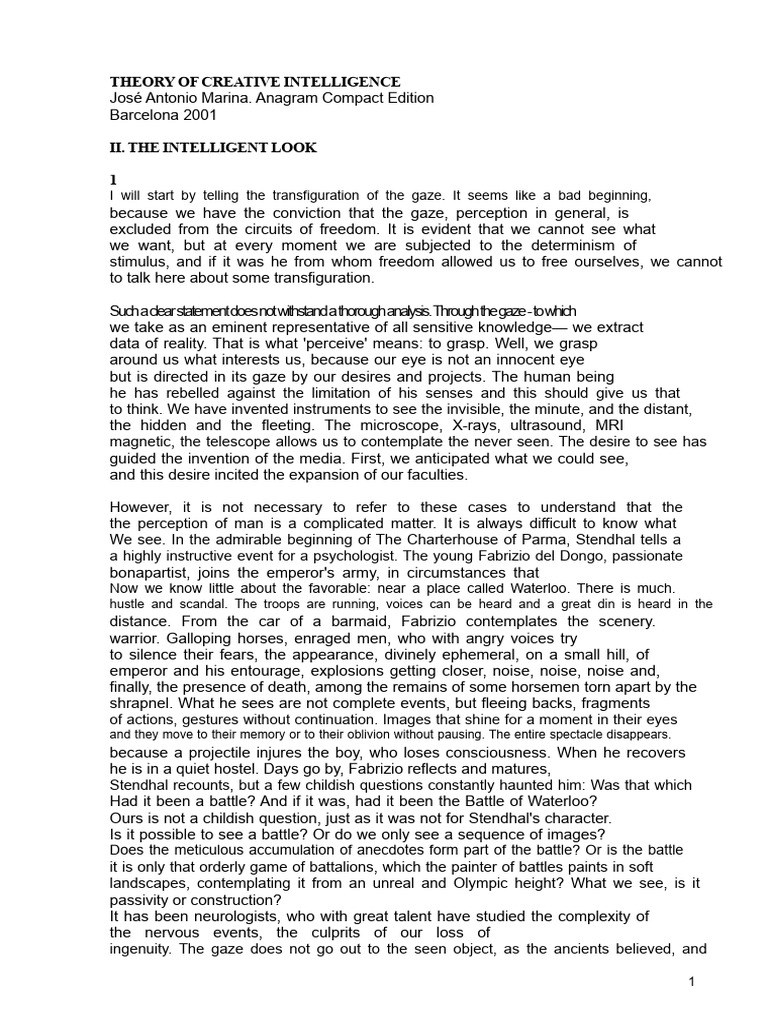 Understanding Creative Intelligence | PDF | Perception | Psychology