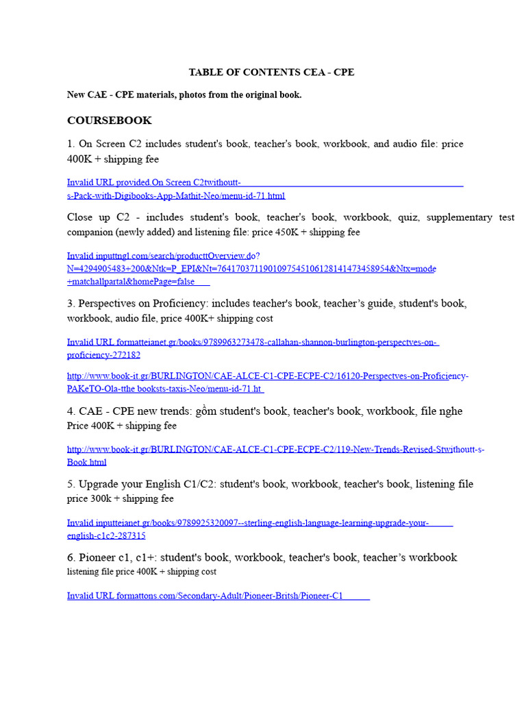 CPE Course Materials and Pricing Guide | PDF | Student Assessment And ...