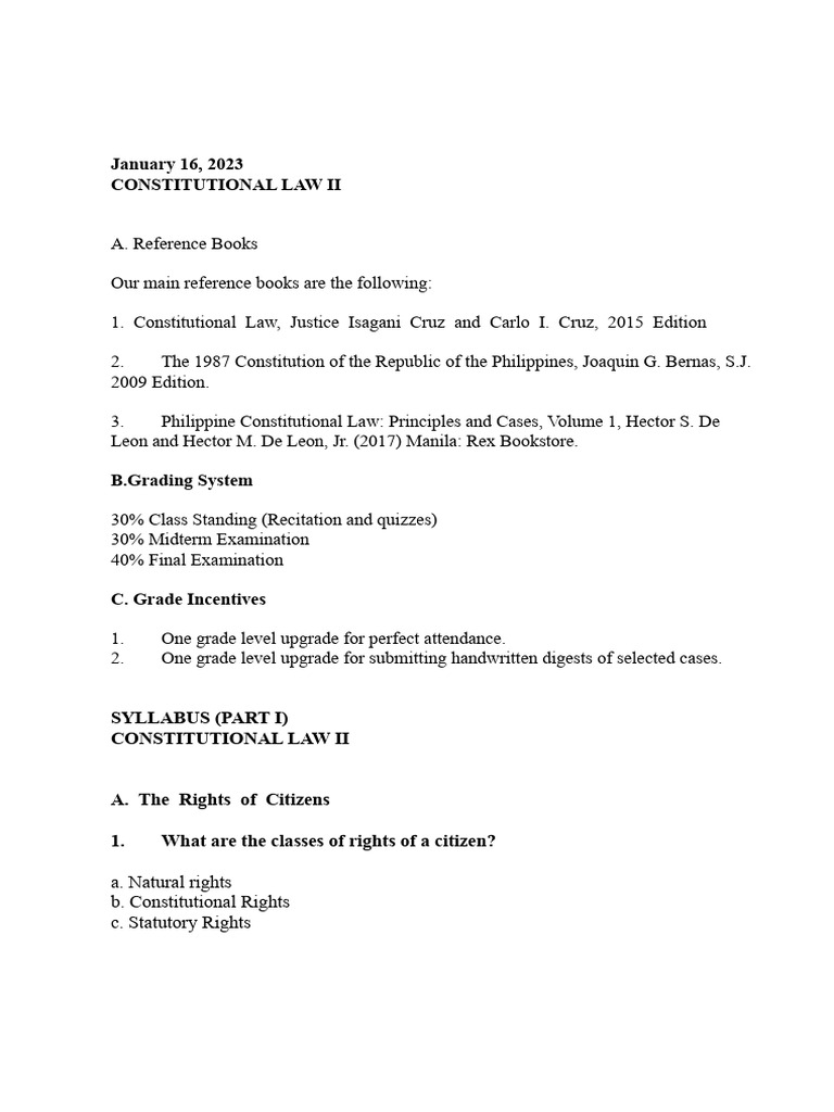 Consti Ii Rights and The Inherent Powers | PDF | Eminent Domain ...