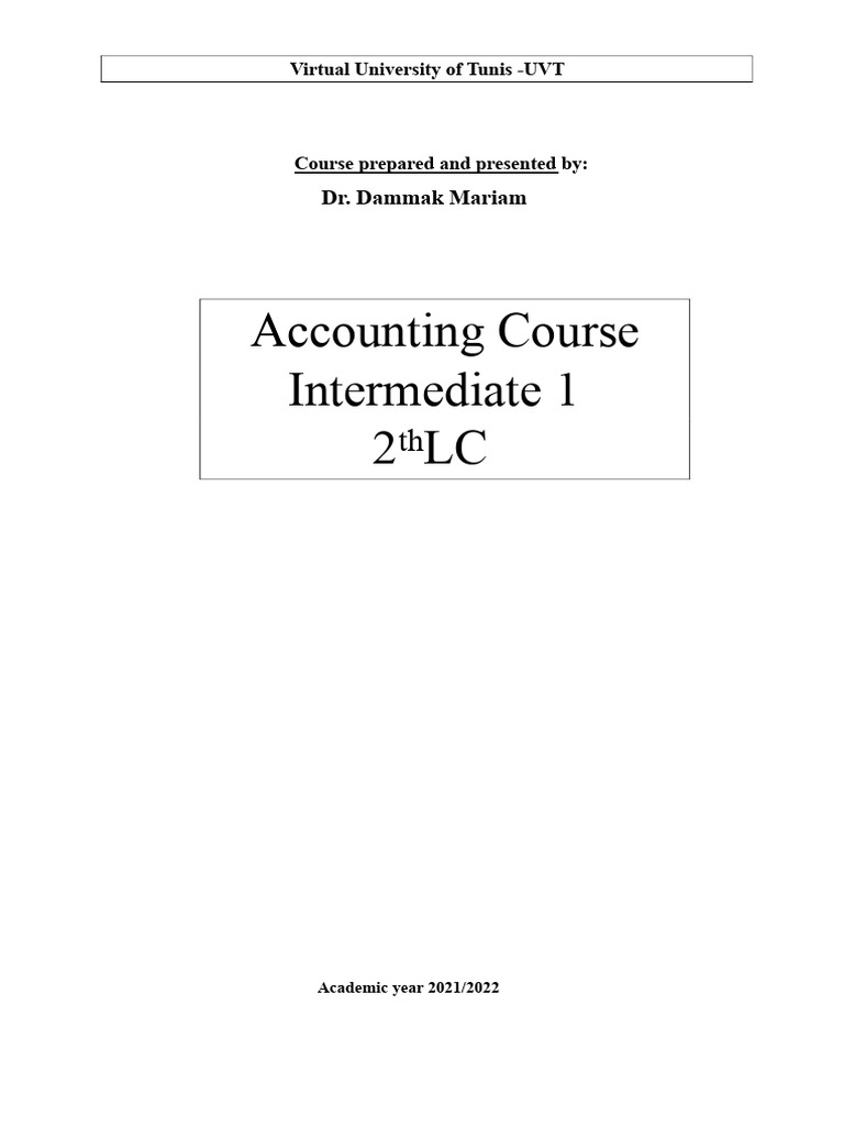 Intermediate Accounting 1 Course Overview | PDF | Depreciation | Fixed ...