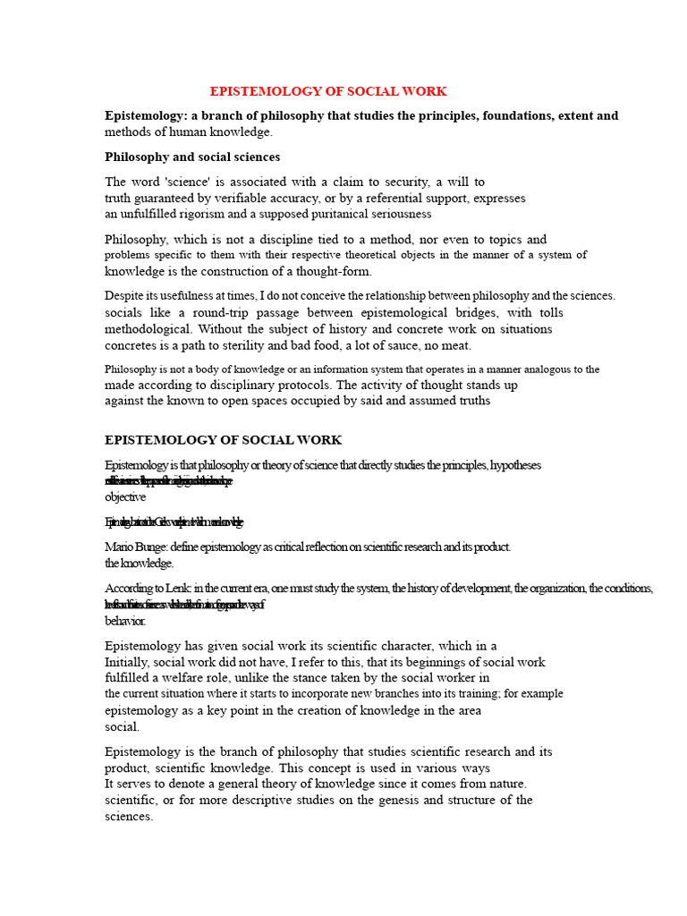 Understanding Social Work Epistemology | PDF | Epistemology | Theory