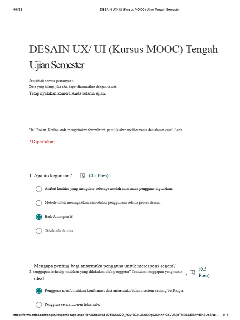 Ujian Tengah Semester Desain UX/UI | PDF