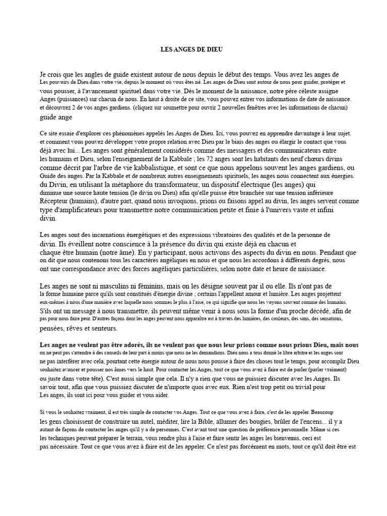 Les Anges de Dieu : Guide Spirituel | PDF | Ange | Dieu