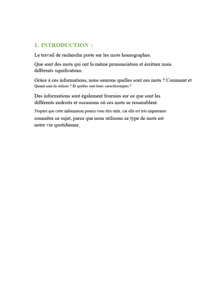 10 Mots Homographes à Connaître | PDF | Accent tonique | Linguistique