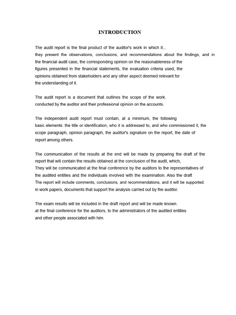 Key Elements of an Audit Report | PDF | Auditor's Report | Audit