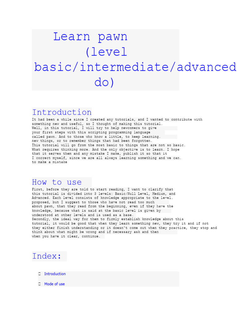 Pawn Scripting Tutorial: Basics to Advanced | PDF | Computer ...