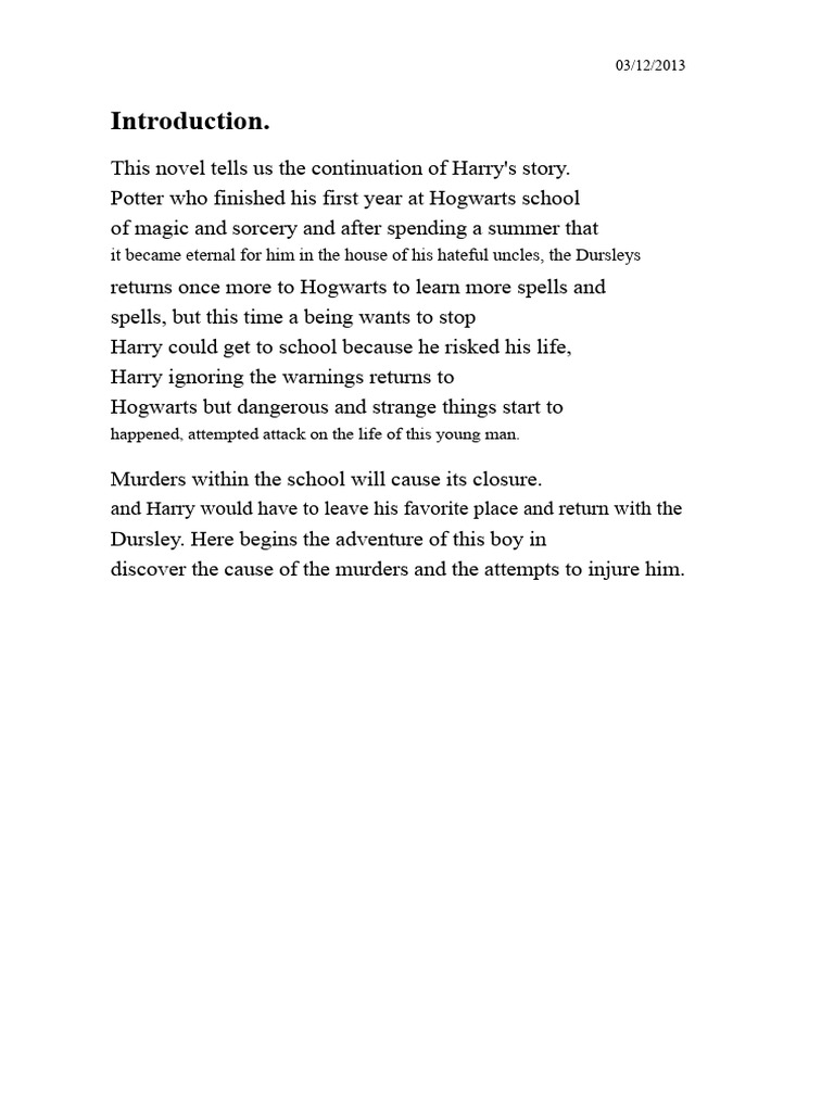Chamber of Secrets Summary and Analysis | PDF | Harry Potter