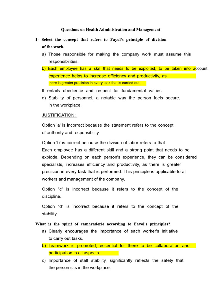 Health Administration Concepts Explained | PDF