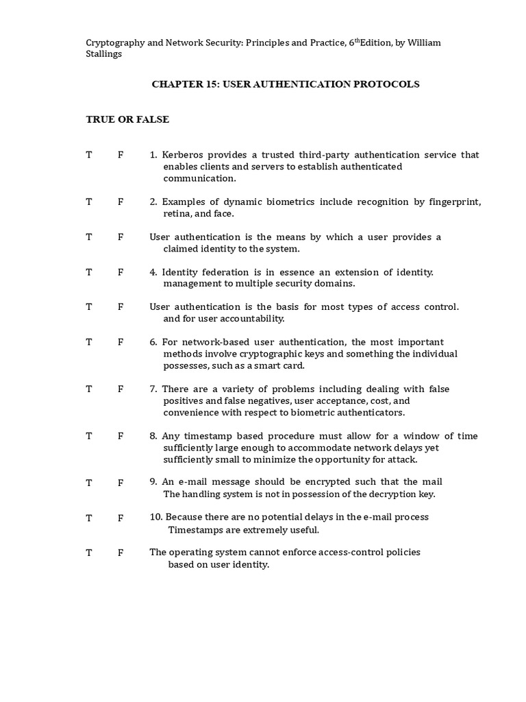 User Authentication Protocols Overview | PDF | Key (Cryptography ...