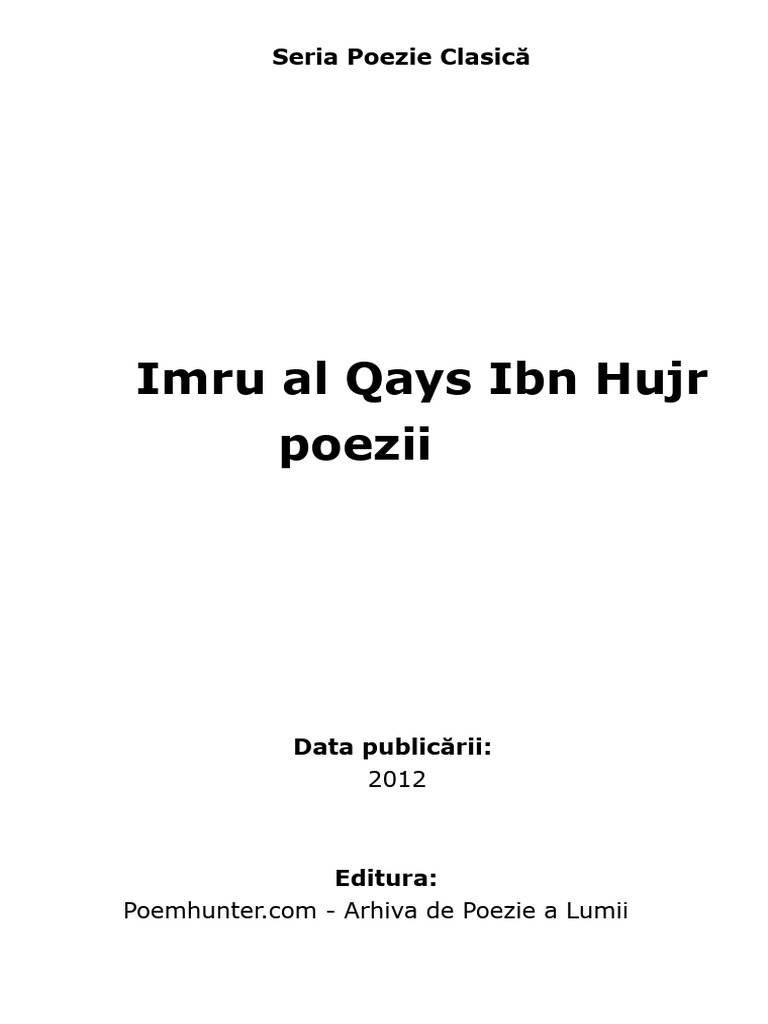 Imru Al Qays Ibn Hujr 2012 5 | PDF