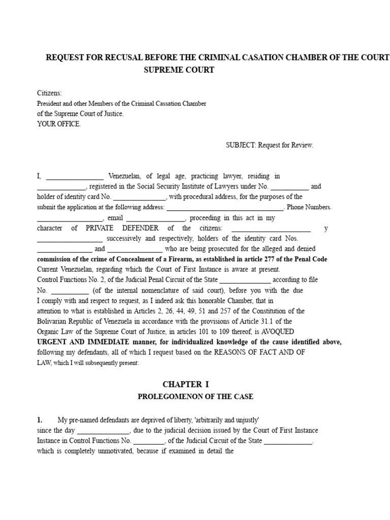 Request for Recusal in Criminal Case | PDF | Prosecutor | Supreme Courts