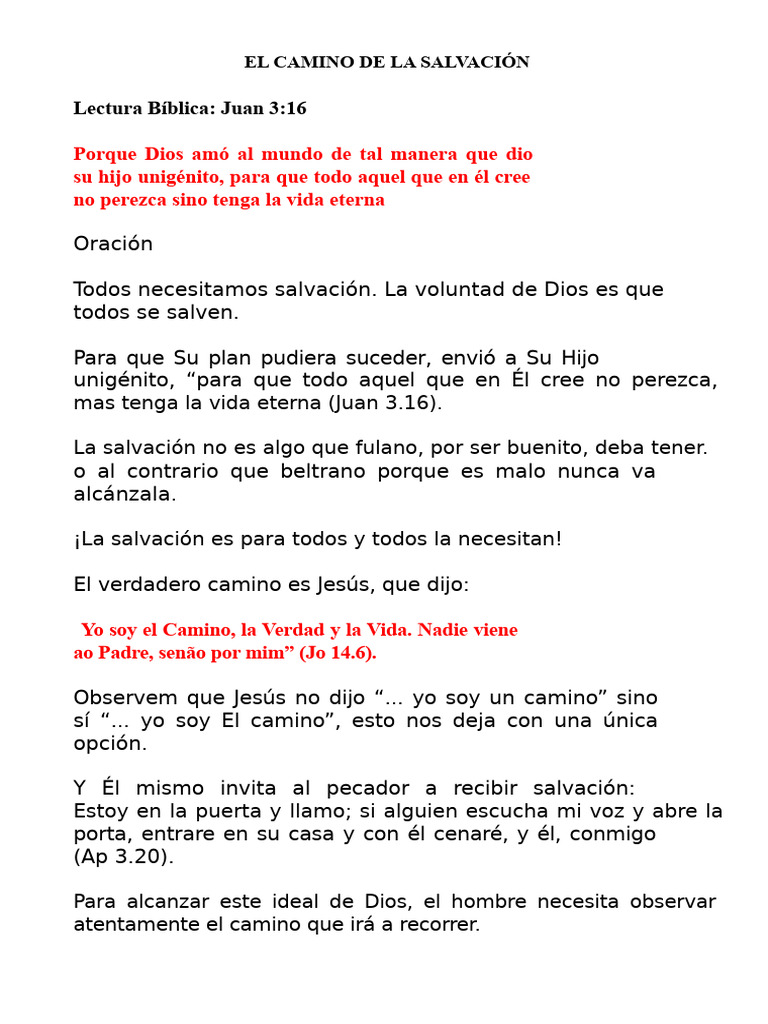 Camino a la Salvación en Cristo | PDF | Salvación | Pecado