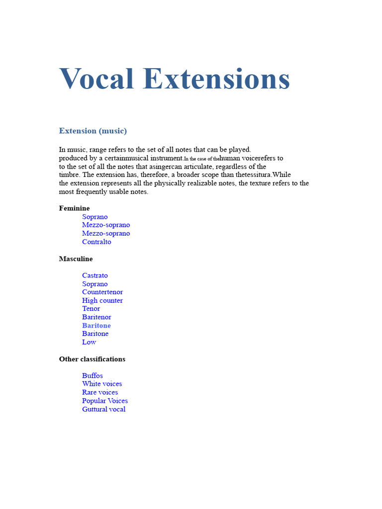 Understanding Vocal Extensions | PDF | Singing | Vocal Music