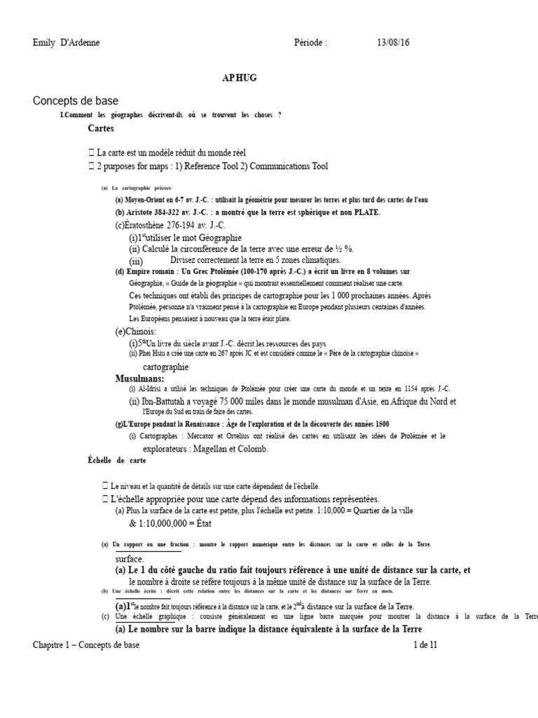 Plan Du Chapitre 01 de La Géographie Humaine AP de Rubenstein | PDF ...