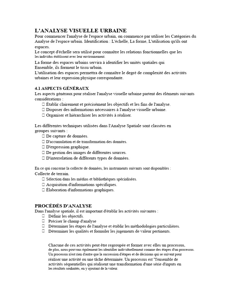 Analyse Visuelle de l'Espace Urbain | PDF | Analyse spatiale | la ...