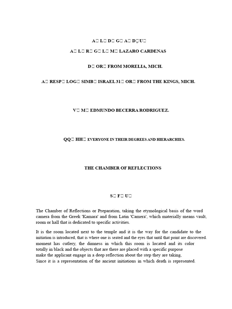 Understanding the Chamber of Reflections | PDF