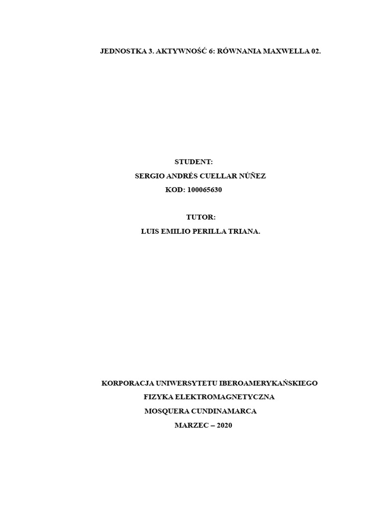 Aktywność 6 - Równania Maxwella 02 | PDF