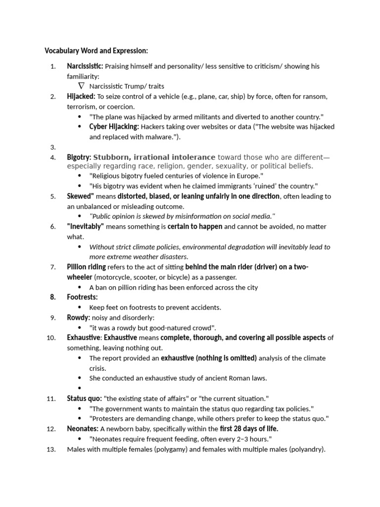 Vocabulary Word and Expression | PDF