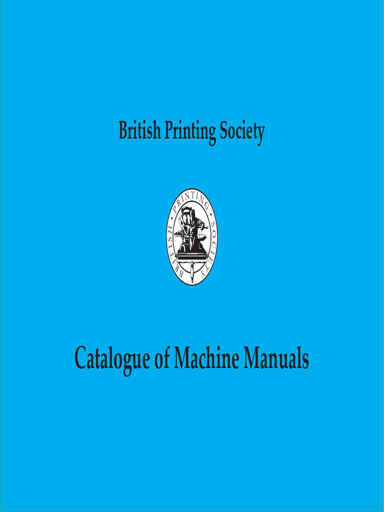 Catalogue of Printing Machine Manuals | PDF | Typography | Text