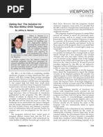 Tax Notes Opting Out the Solution for the Non-Willful OVDI Taxpayer