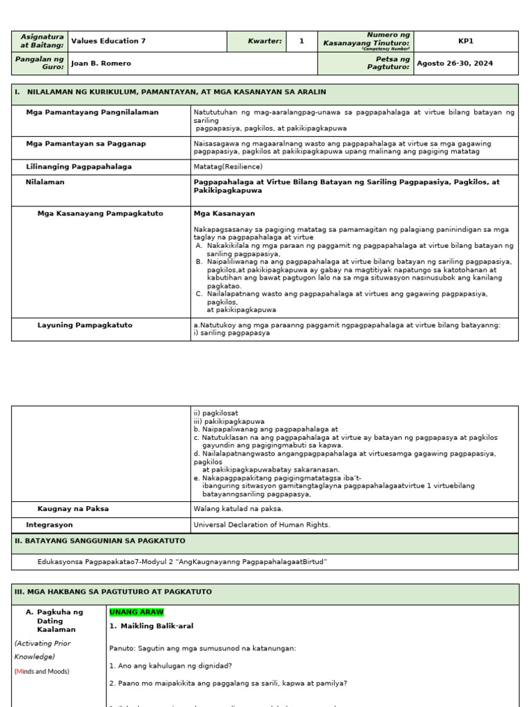 LE-VAL ED Week 3 | PDF
