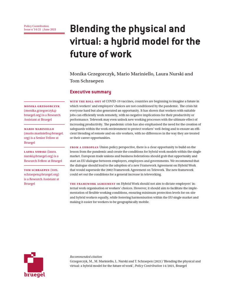 Future of Work: Hybrid Models Post-COVID | PDF | Employment | Market ...
