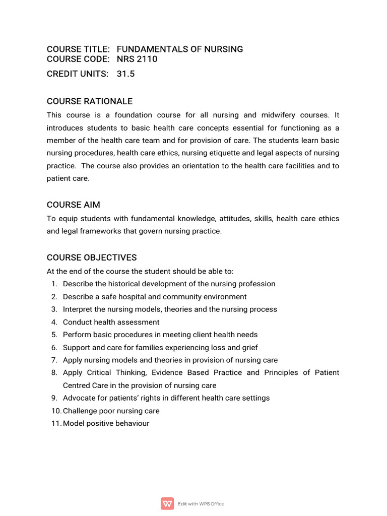 FN Course Outline (1) PDF