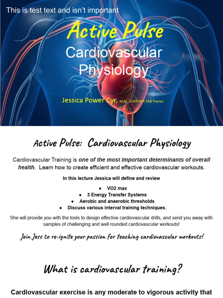 Active Pulse Cardiovascular Physiology - 2 | PDF | Aerobic Exercise ...
