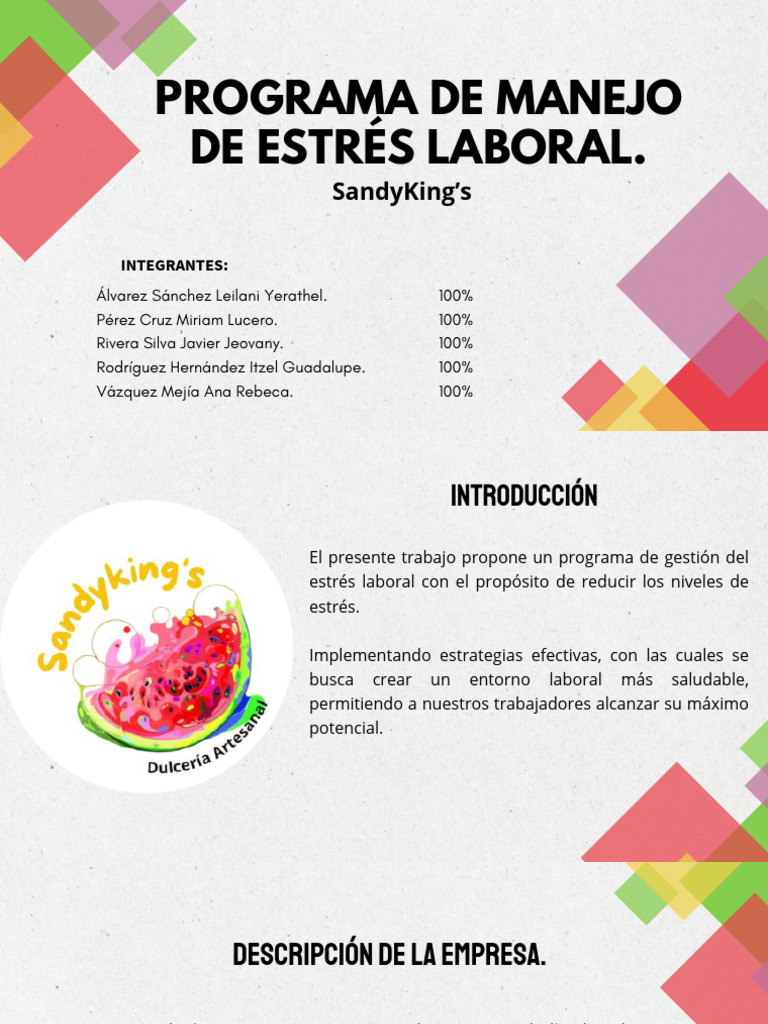 Programa de Manejo del Estrés Laboral | PDF | Sustentabilidad | Estrés ...