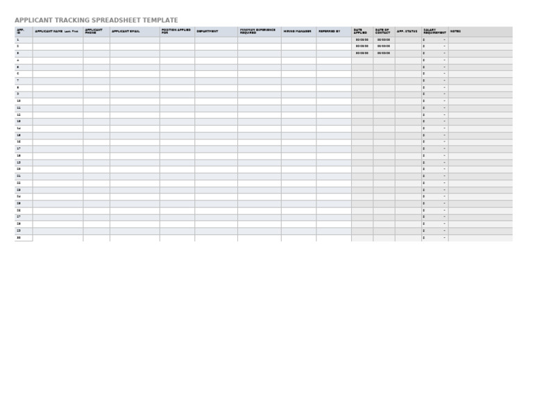 Applicant Tracking Spreadsheet Template | PDF | Mobile Software ...