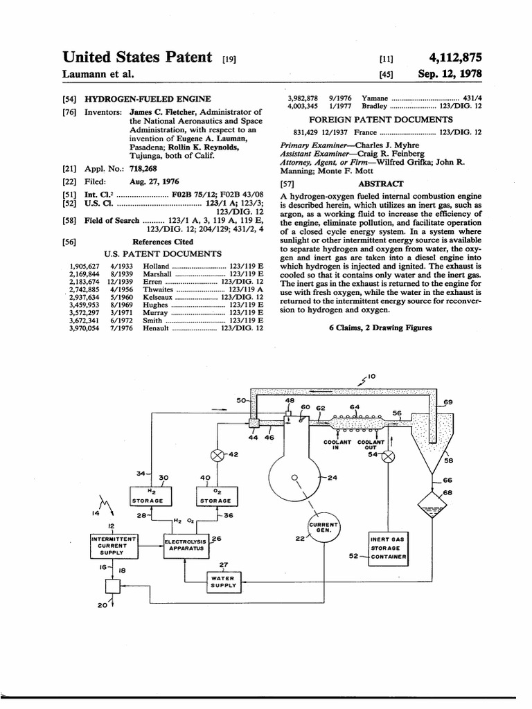 Hydrogen Engine Petent Peper | PDF | Engines | Combustion