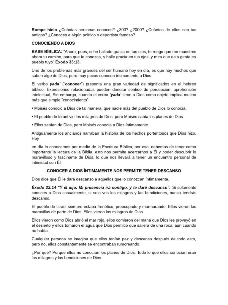 Conociendo a Dios Íntimamente | PDF | Dios | Moisés