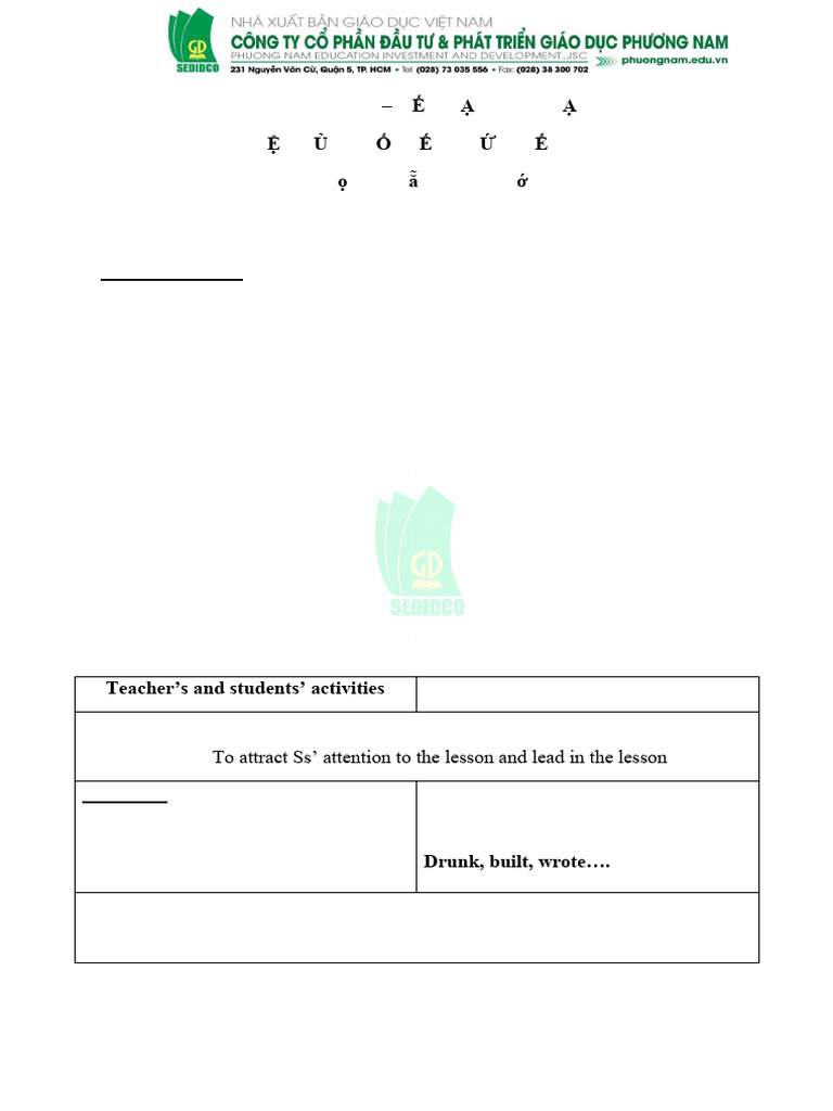 Lesson Plan - tài Liệu Củng Cố Kiến Thức - unit 22 | PDF | Cognitive ...