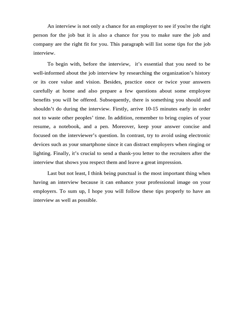 Unit 8_ Tips for a Job Interview | PDF