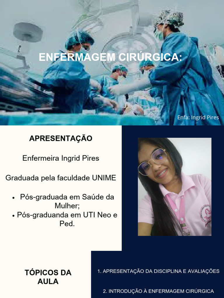 Introdução à Enfermagem Cirúrgica | PDF | Enfermagem | Anestesia